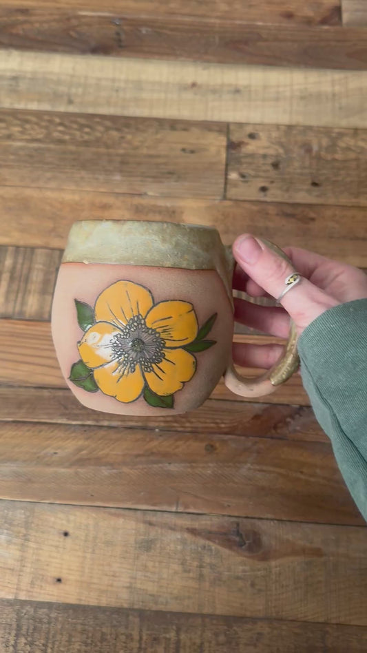 Orange poppy mug